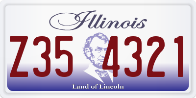 IL license plate Z354321