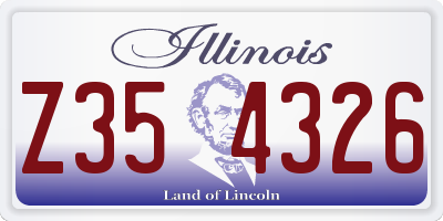 IL license plate Z354326