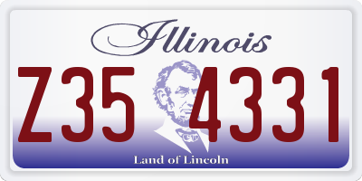 IL license plate Z354331