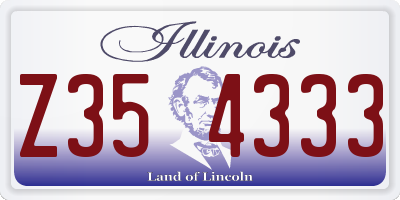 IL license plate Z354333