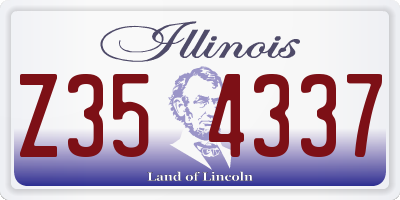 IL license plate Z354337