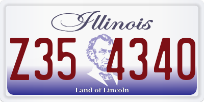 IL license plate Z354340
