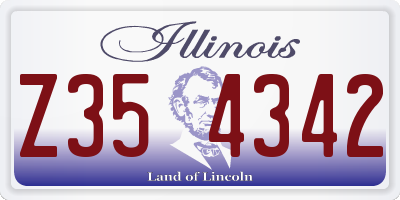 IL license plate Z354342