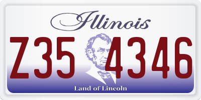 IL license plate Z354346