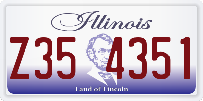 IL license plate Z354351