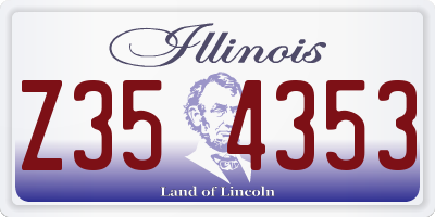 IL license plate Z354353