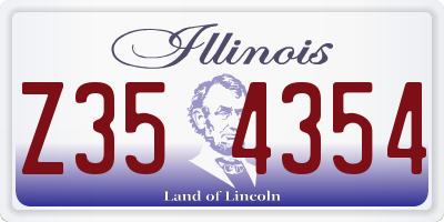 IL license plate Z354354