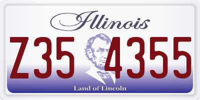 IL license plate Z354355