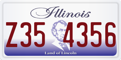 IL license plate Z354356