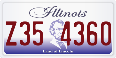 IL license plate Z354360