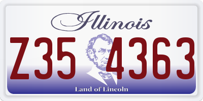 IL license plate Z354363