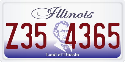 IL license plate Z354365