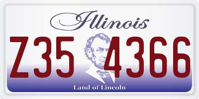 IL license plate Z354366