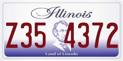 IL license plate Z354372