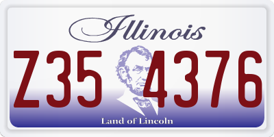 IL license plate Z354376