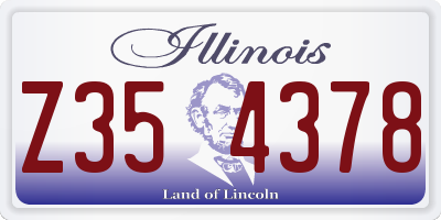 IL license plate Z354378