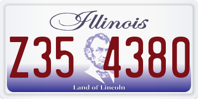 IL license plate Z354380