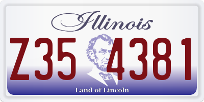 IL license plate Z354381