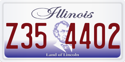 IL license plate Z354402