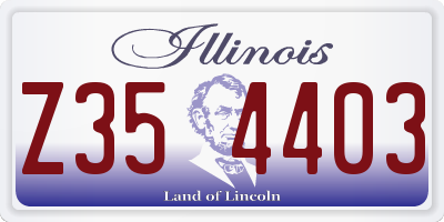 IL license plate Z354403