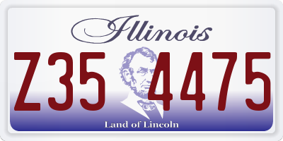 IL license plate Z354475
