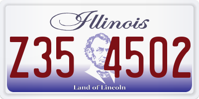 IL license plate Z354502