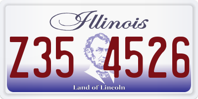 IL license plate Z354526