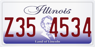 IL license plate Z354534