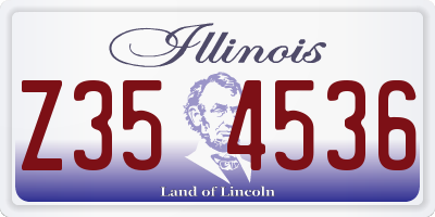 IL license plate Z354536