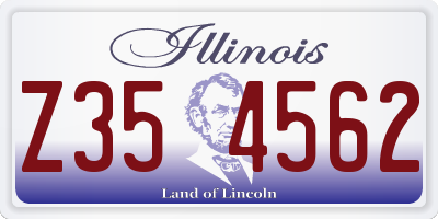 IL license plate Z354562