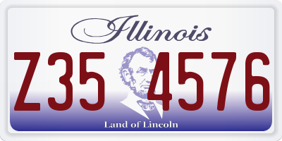 IL license plate Z354576