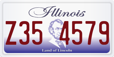 IL license plate Z354579