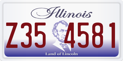 IL license plate Z354581