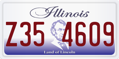 IL license plate Z354609