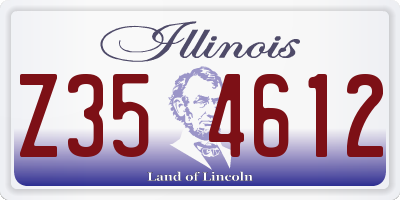 IL license plate Z354612