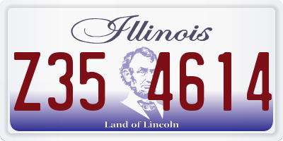 IL license plate Z354614