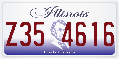 IL license plate Z354616