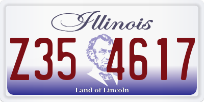 IL license plate Z354617