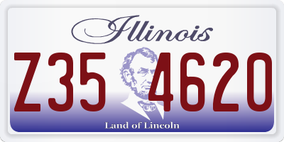 IL license plate Z354620
