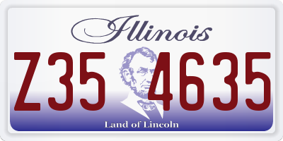 IL license plate Z354635