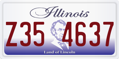 IL license plate Z354637
