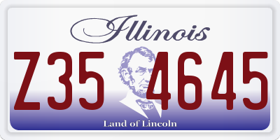 IL license plate Z354645