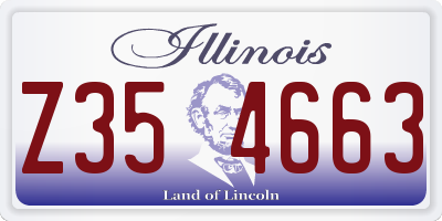 IL license plate Z354663