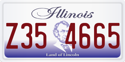 IL license plate Z354665