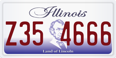 IL license plate Z354666