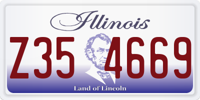 IL license plate Z354669