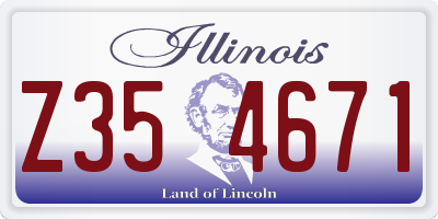IL license plate Z354671