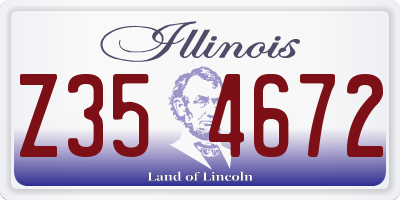 IL license plate Z354672