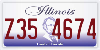 IL license plate Z354674