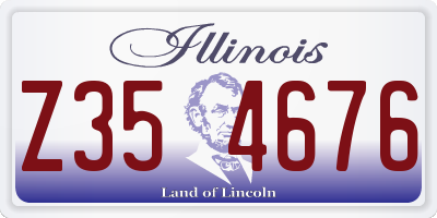 IL license plate Z354676